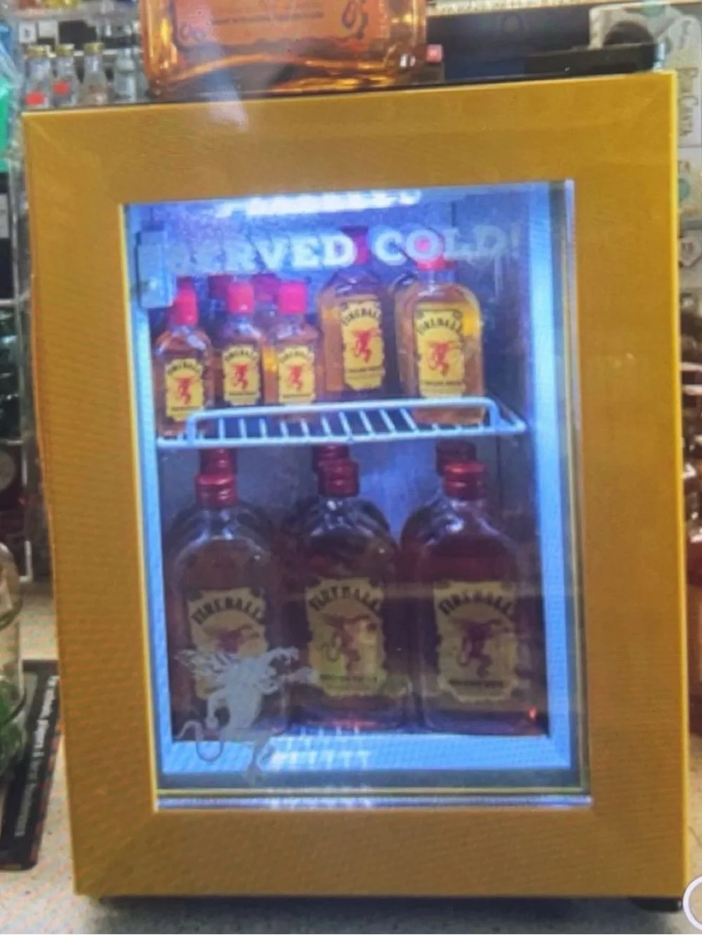 NIB Fireball Whiskey table Logo freezer with light
